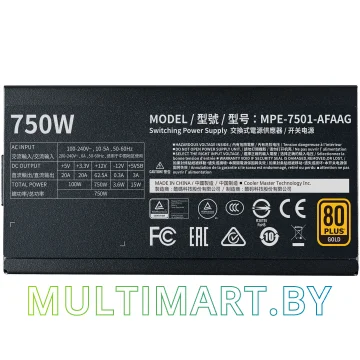 Блок питания Cooler Master MWE Gold 750W V2 Full Modular (MPE-7501-AFAAG-EU) картинка 3